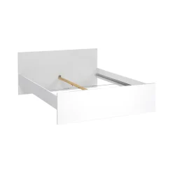 Letto matrimoniale Emilienne, Sommier per camera da letto, Giroletto per stanza, Struttura porta materasso, 166x207 h80 cm, Bianco<Dmora Online