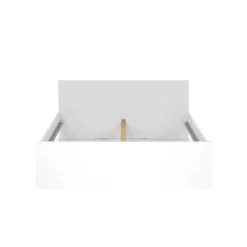 Letto matrimoniale Emilienne, Sommier per camera da letto, Giroletto per stanza, Struttura porta materasso, 166x207 h80 cm, Bianco<Dmora Online