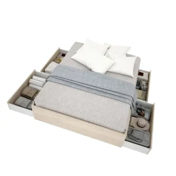 Letto matrimoniale Ferdie, 169x205 h39 cm,<Dmora Discount