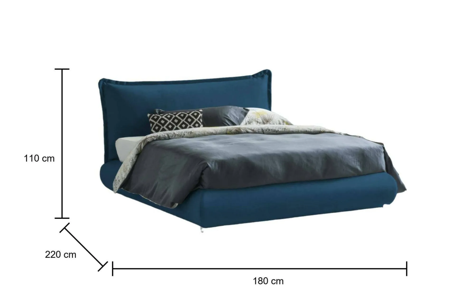 Letto matrimoniale Geras, adatto per materasso 160x190 cm,<Dmora Sale