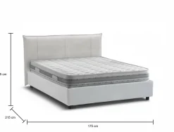 Letto matrimoniale Geras, con materasso Cm 160x200 incluso,<Dmora Fashion
