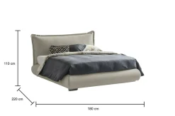 Letto matrimoniale Geras, adatto per materasso 160x190 cm,<Dmora Discount