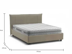 Letto matrimoniale Geras, con materasso Cm 160x200 incluso,<Dmora Hot