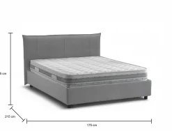 Letto matrimoniale Geras, con materasso Cm 160x200 incluso,<Dmora Online