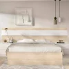 Letto matrimoniale Haima, 267x205 h96 cm, Rovere e Bianco<Dmora Online