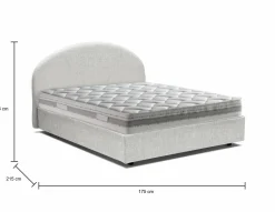 Letto matrimoniale Melanite, con materasso Cm 160x200 incluso,<Dmora Online
