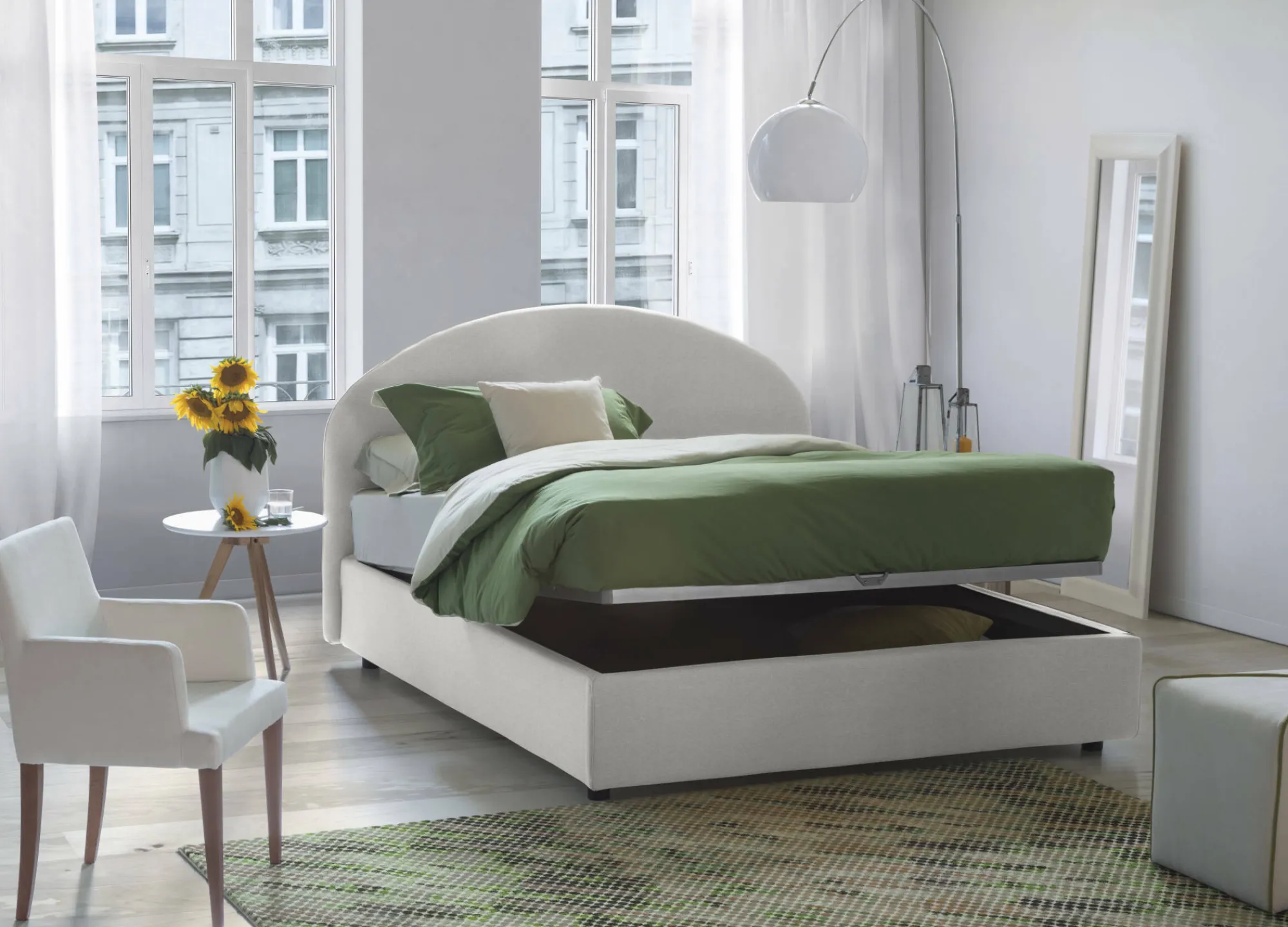 Letto matrimoniale Melanite, con materasso Cm 160x200 incluso,<Dmora Online