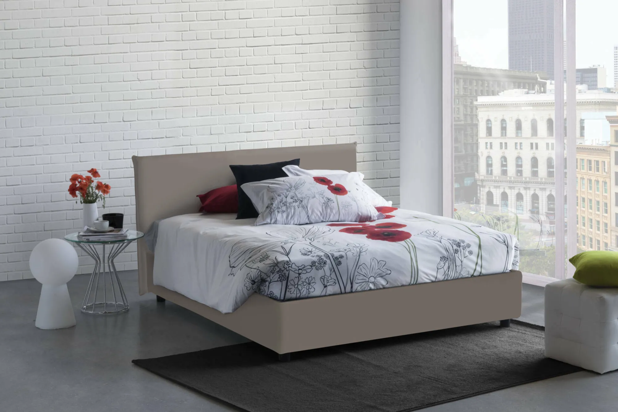 Letto matrimoniale Nessuna, con materasso Cm 160x190 incluso,<Dmora Fashion