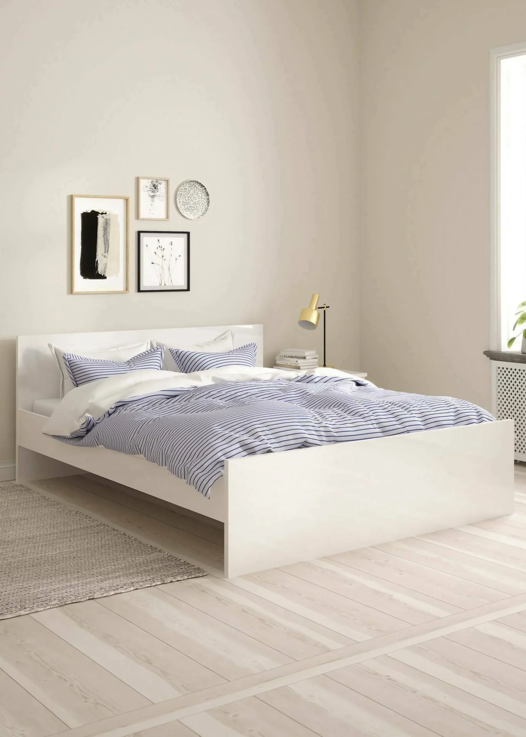 Letto matrimoniale Nilofar, 166x207 h80 cm, Bianco<Dmora Fashion