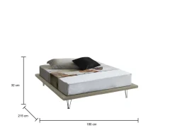 Letto matrimoniale Pietersite, adatto per materasso Cm 160x200,<Dmora Cheap