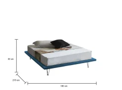 Letto matrimoniale Pietersite, adatto per materasso Cm 160x200,<Dmora Hot