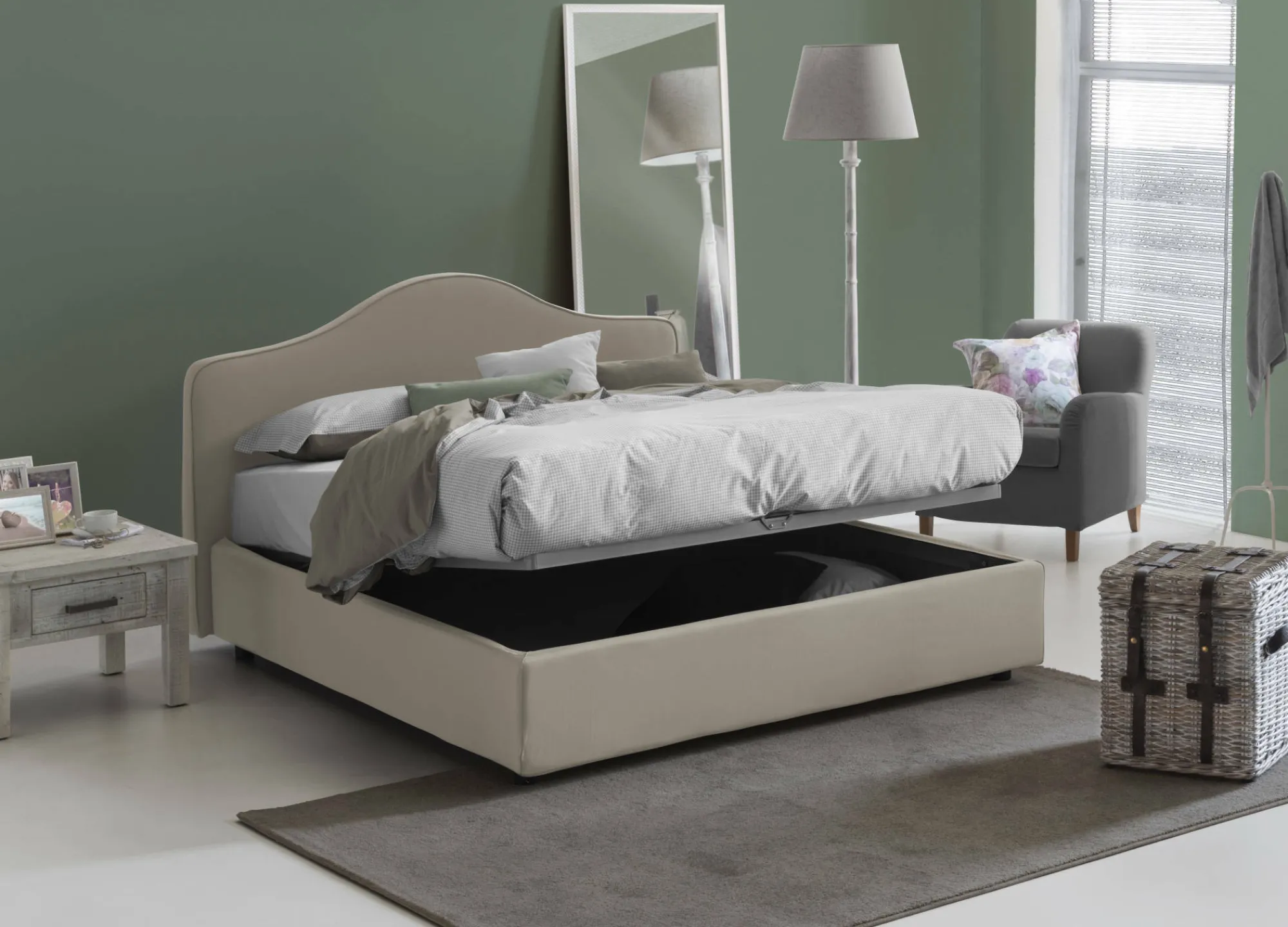 Letto matrimoniale Verdite, con materasso Cm 160x200 incluso,<Dmora Outlet