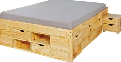 Letto matrimoniale Worms, Sommier per camera da letto, Giroletto per stanza, Struttura porta materasso, 167x209 h48 cm,<Dmora Sale