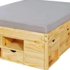 Letto matrimoniale Worms, Sommier per camera da letto, Giroletto per stanza, Struttura porta materasso, 167x209 h48 cm,<Dmora Fashion