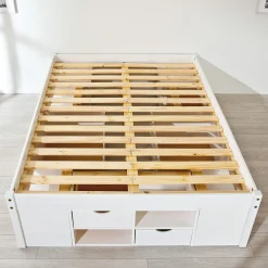 Letto matrimoniale Zwickau, Sommier per camera da letto, Giroletto per stanza, Struttura porta materasso, 146x209 h48 cm,<Dmora New
