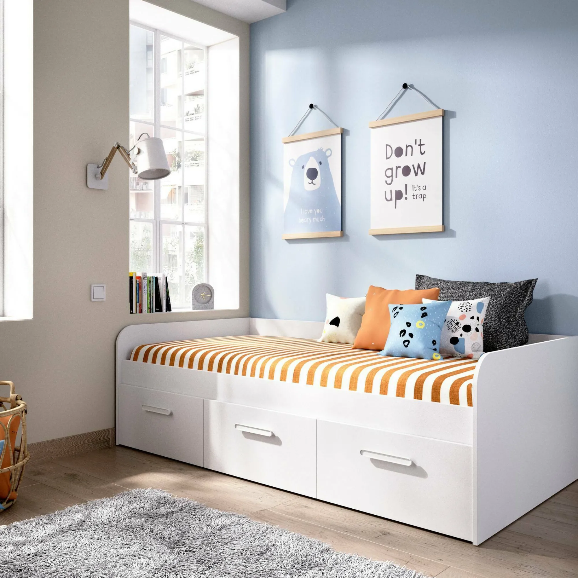 Letto per bambini Aco, 194x97h60 cm,<Dmora Sale