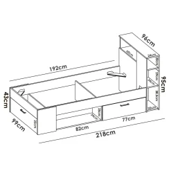 Letto per bambini Adrielle, 218x99h96 cm,<Dmora Discount
