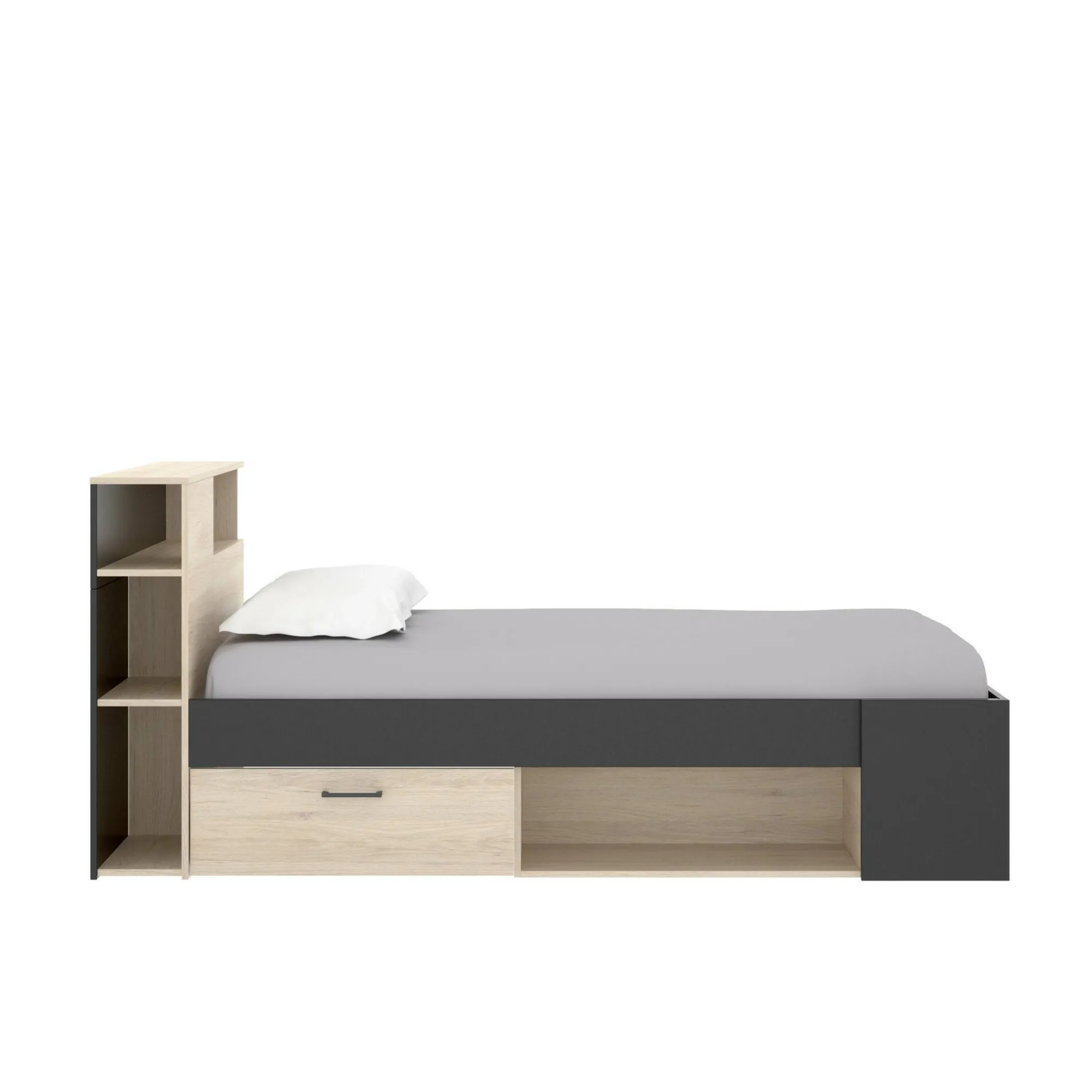 Letto per bambini Adrielle, 218x99h96 cm, Rovere e Antracite<Dmora Online