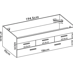 Letto per bambini Aftro, 194x95h68 cm,<Dmora Sale