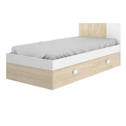 Letto per bambini Allegro, 196x97h79 cm, Bianco e Rovere<Dmora Best