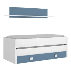 Letto per bambini Arod, 200x99h74 cm, Bianco e Blu<Dmora Shop