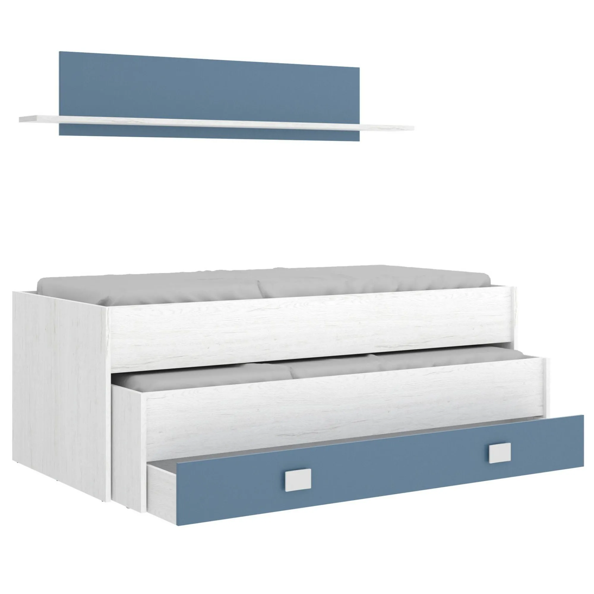 Letto per bambini Arod, 200x99h74 cm, Bianco e Blu<Dmora Shop