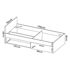 Letto per bambini Aromatic, 197x97h67 cm,<Dmora Fashion