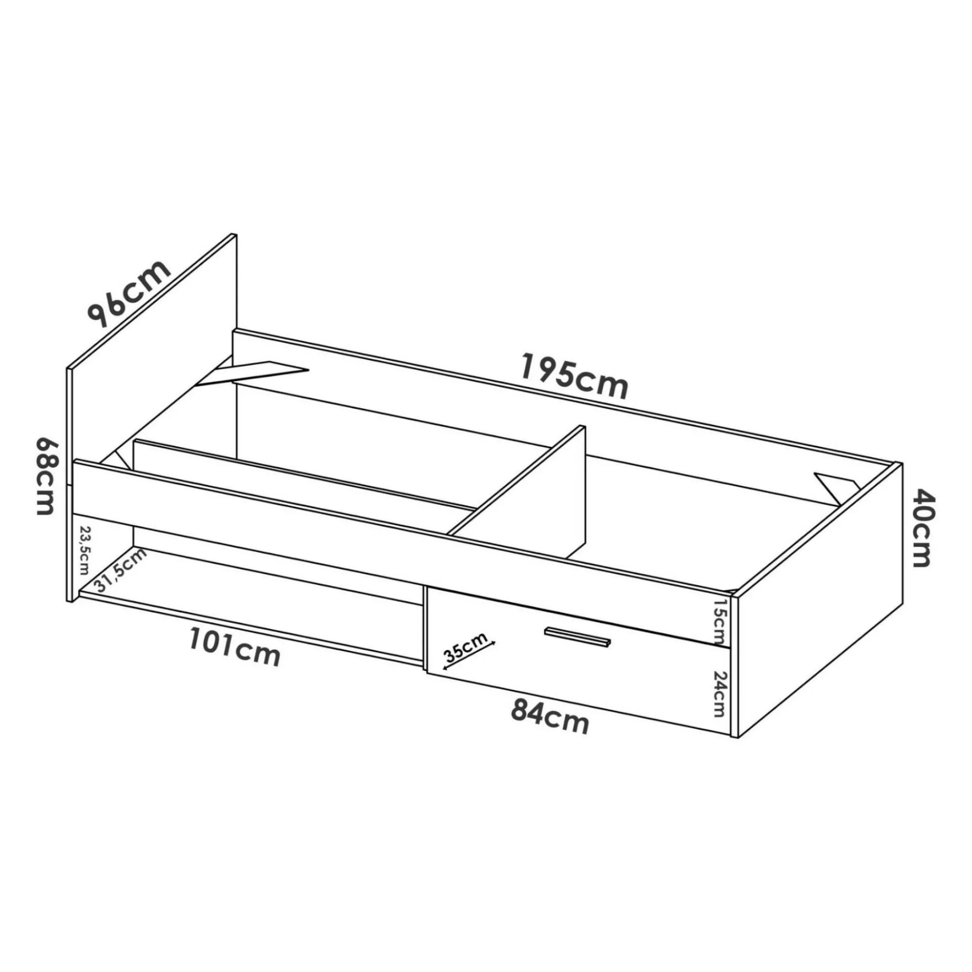 Letto per bambini Aromatic, 197x97h67 cm,<Dmora Fashion