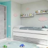 Letto per bambini Asi, 199x96h65 cm, Bianco e Cemento<Dmora Fashion