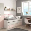 Letto per bambini Asi, 199x96h65 cm, Bianco e Rosa<Dmora Store