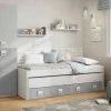Letto per bambini Balzola, 199x96h65, Bianco e Cemento<Dmora Best Sale