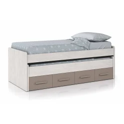 Letto per bambini Cupido, 198x96h69 cm, Bianco e Marrone<Dmora Shop