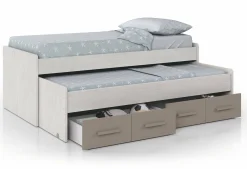 Letto per bambini Cupido, 198x96h69 cm, Bianco e Marrone<Dmora Shop