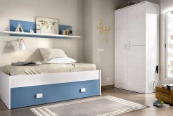 Letto per bambini Dkasam, 195x97h44 cm, Bianco e Blu<Dmora Best