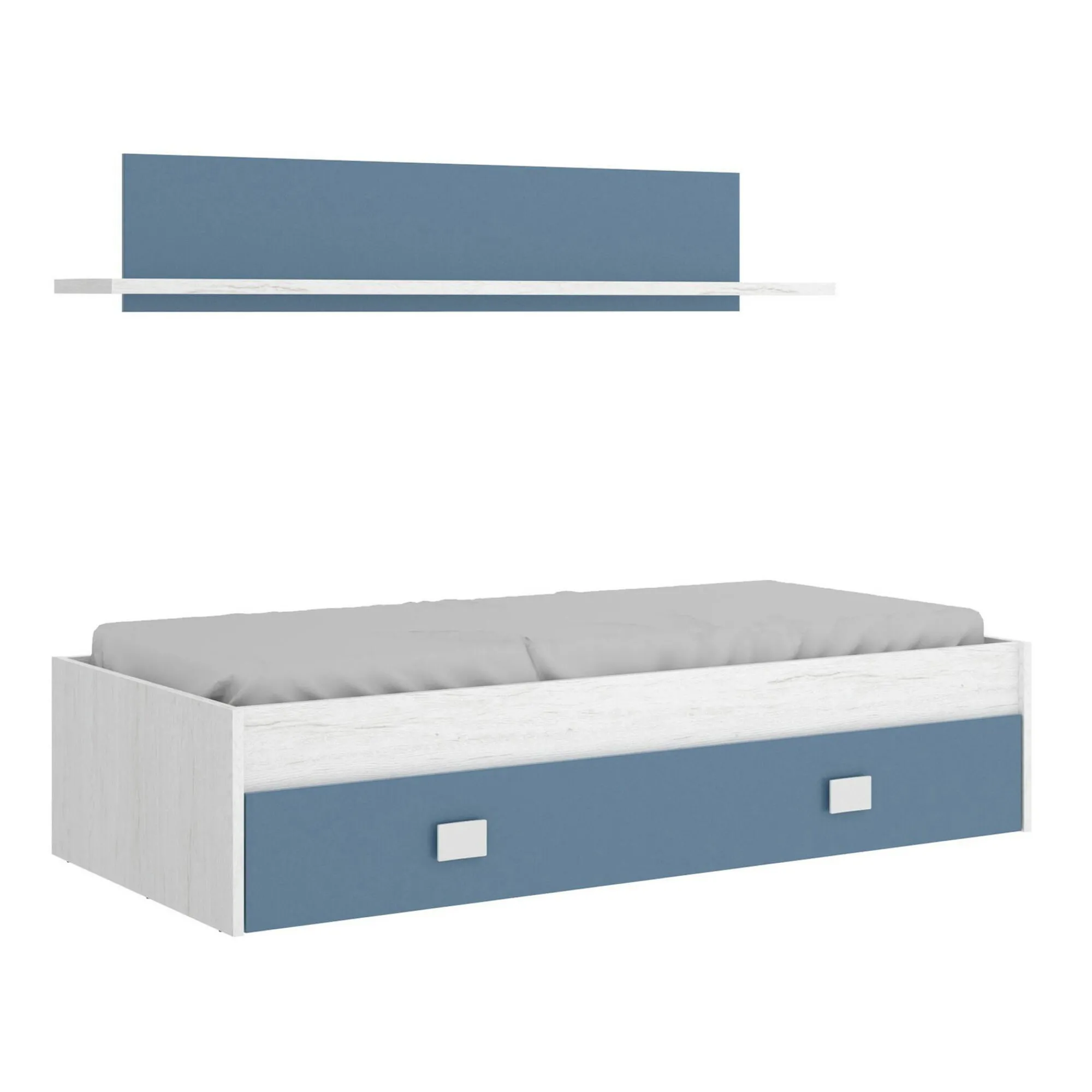 Letto per bambini Dkasam, 195x97h44 cm, Bianco e Blu<Dmora Best