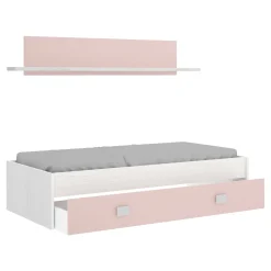 Letto per bambini Dkasam, 195x97h44 cm, Bianco e Rosa<Dmora Best