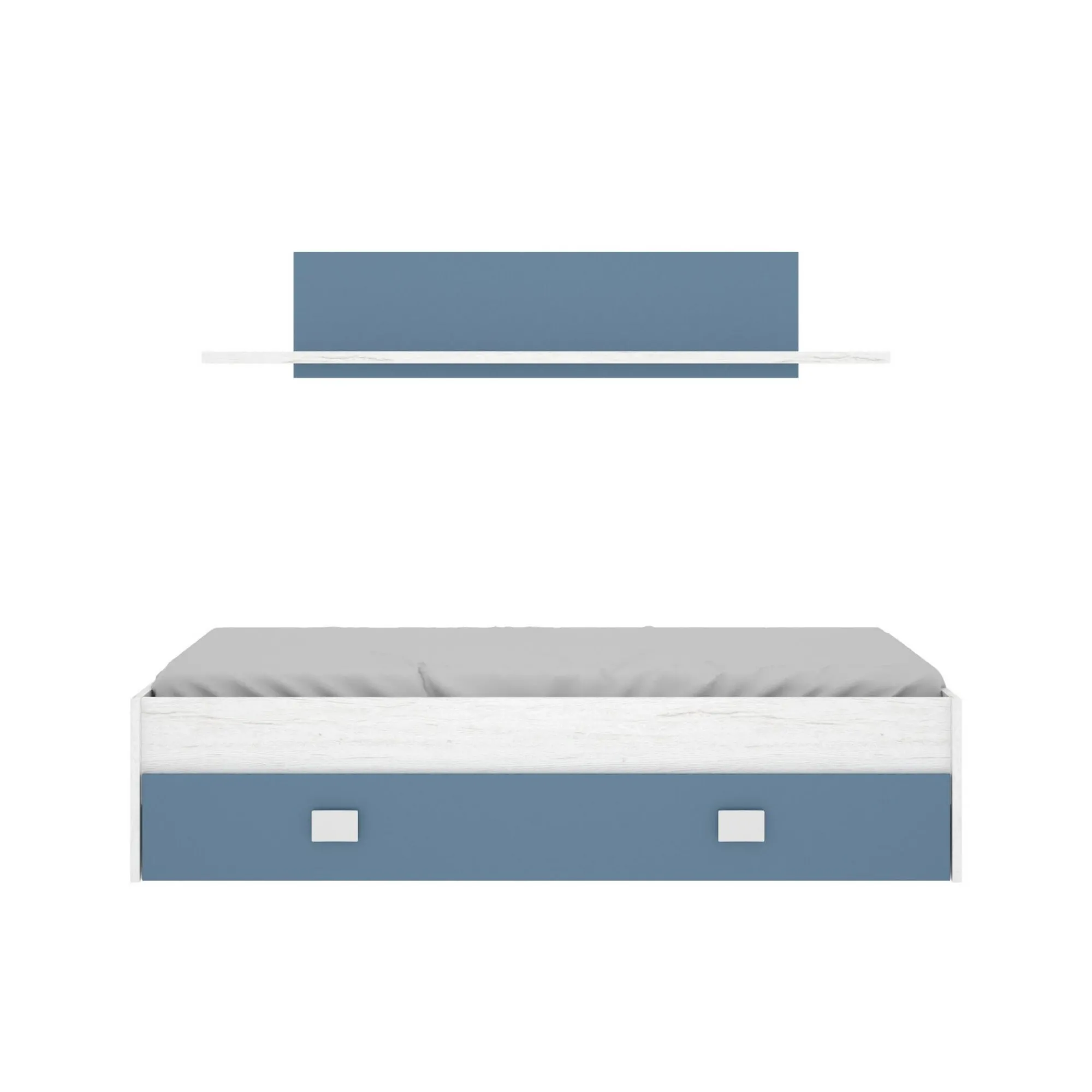 Letto per bambini Dkasam, 195x97h44 cm, Bianco e Blu<Dmora Best