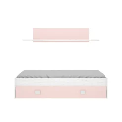Letto per bambini Dkasam, 195x97h44 cm, Bianco e Rosa<Dmora Best