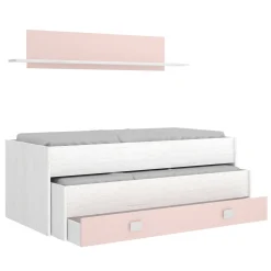 Letto per bambini Dlicat, 200x99h74 cm, Bianco e Rosa<Dmora Outlet