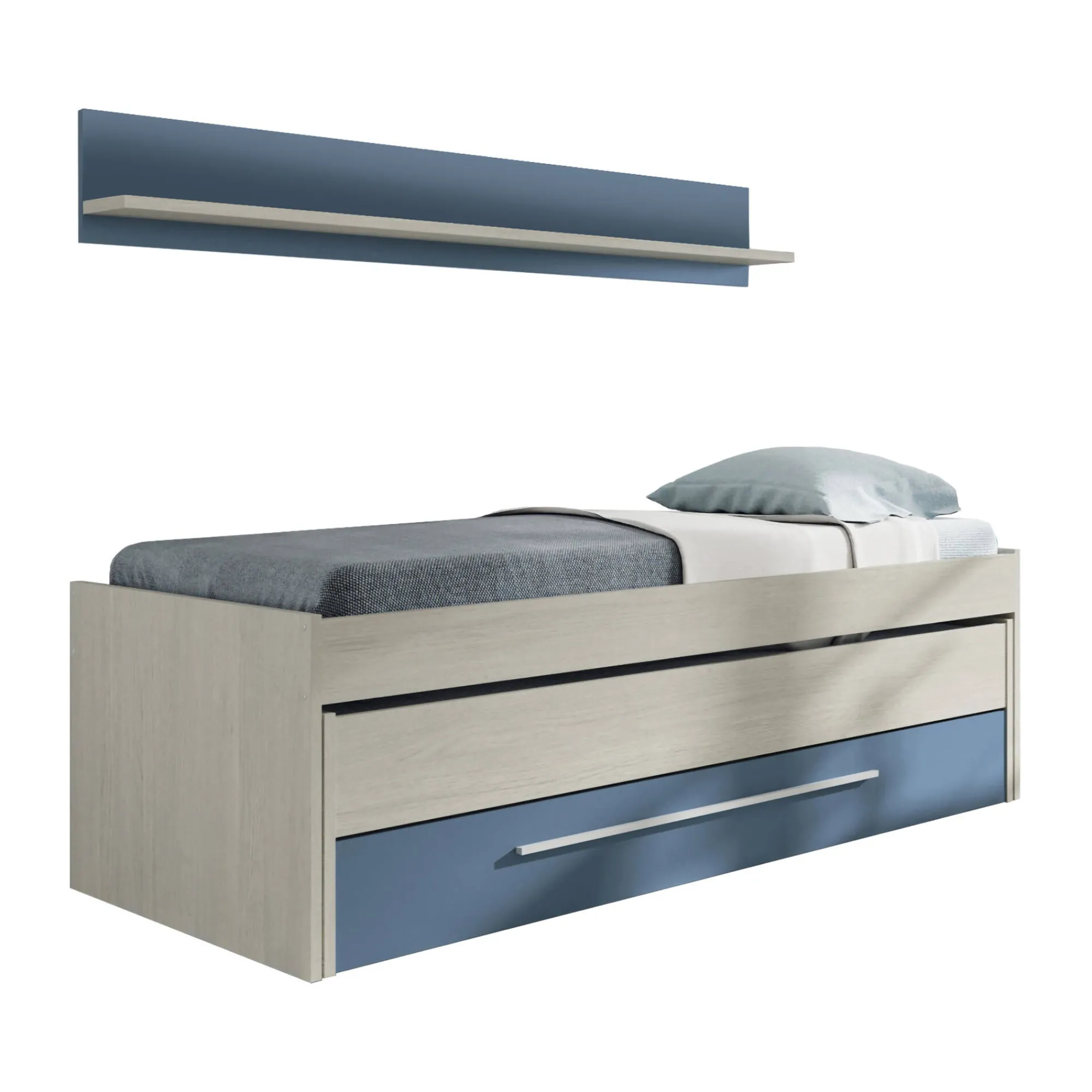Letto per bambini Dmialic, 199x96h65 cm, Bianco e Blu<Dmora Fashion