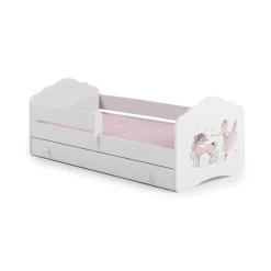 Letto per bambini Hagibis, 78x144 h65 cm, con unicorno<Dmora New