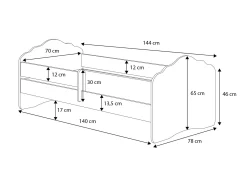 Letto per bambini Hagibis, 78x144 h65 cm, con unicorno<Dmora New