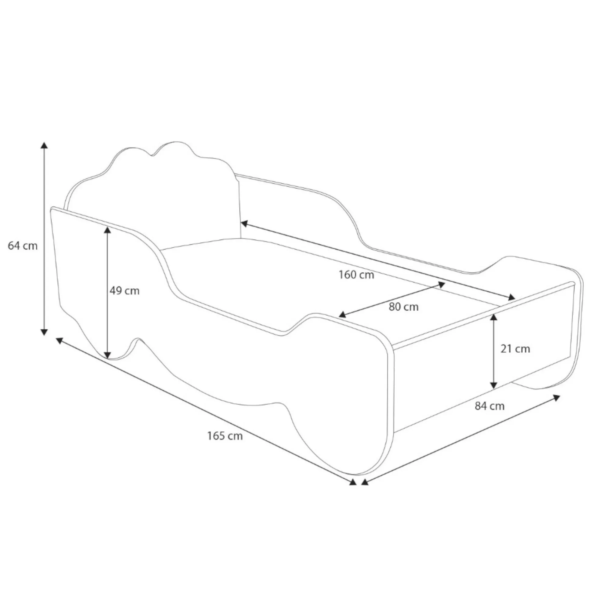 Letto per bambini Malva, 84x165 h49 cm,<Dmora Best Sale