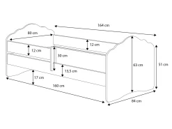 Letto per bambini Rene, 85x164 h63 cm, con fatina<Dmora Clearance