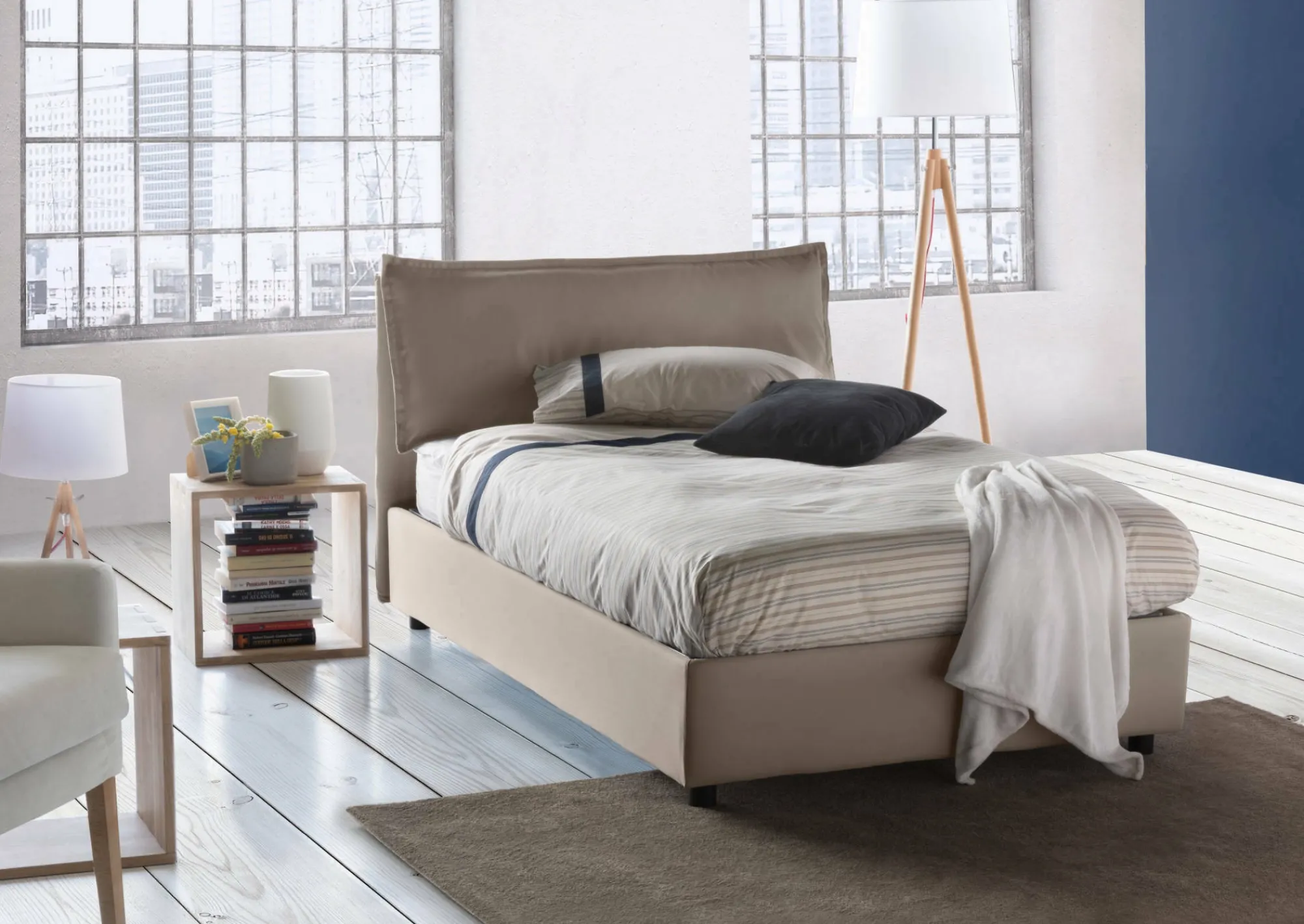 Letto piazza e mezza Abbygale, con materasso Cm 120x200 incluso,<Dmora Outlet