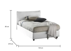 Letto piazza e mezza Abbygale, con materasso Cm 120x200 incluso,<Dmora Flash Sale