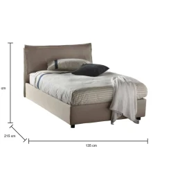 Letto piazza e mezza Abbygale, con materasso Cm 120x200 incluso,<Dmora Outlet