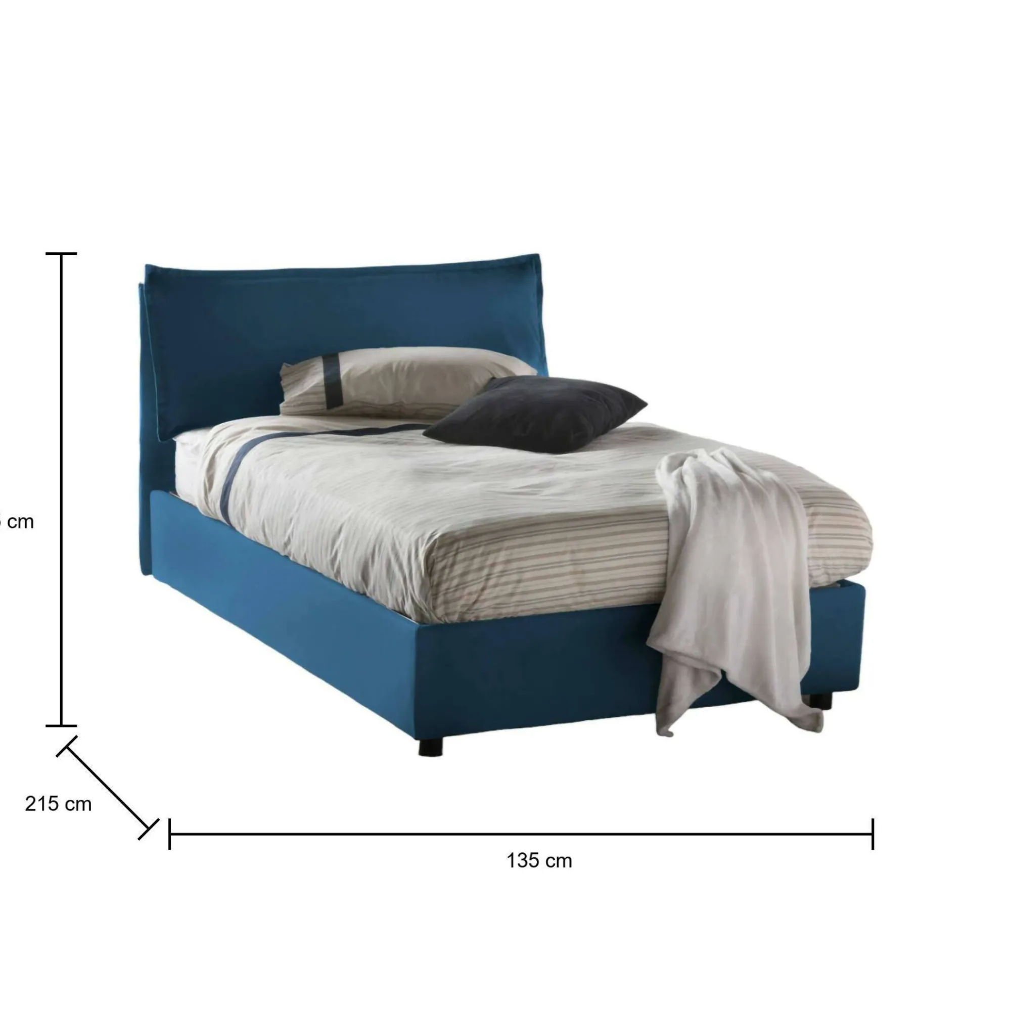 Letto piazza e mezza Abbygale, con materasso Cm 120x200 incluso,<Dmora Cheap