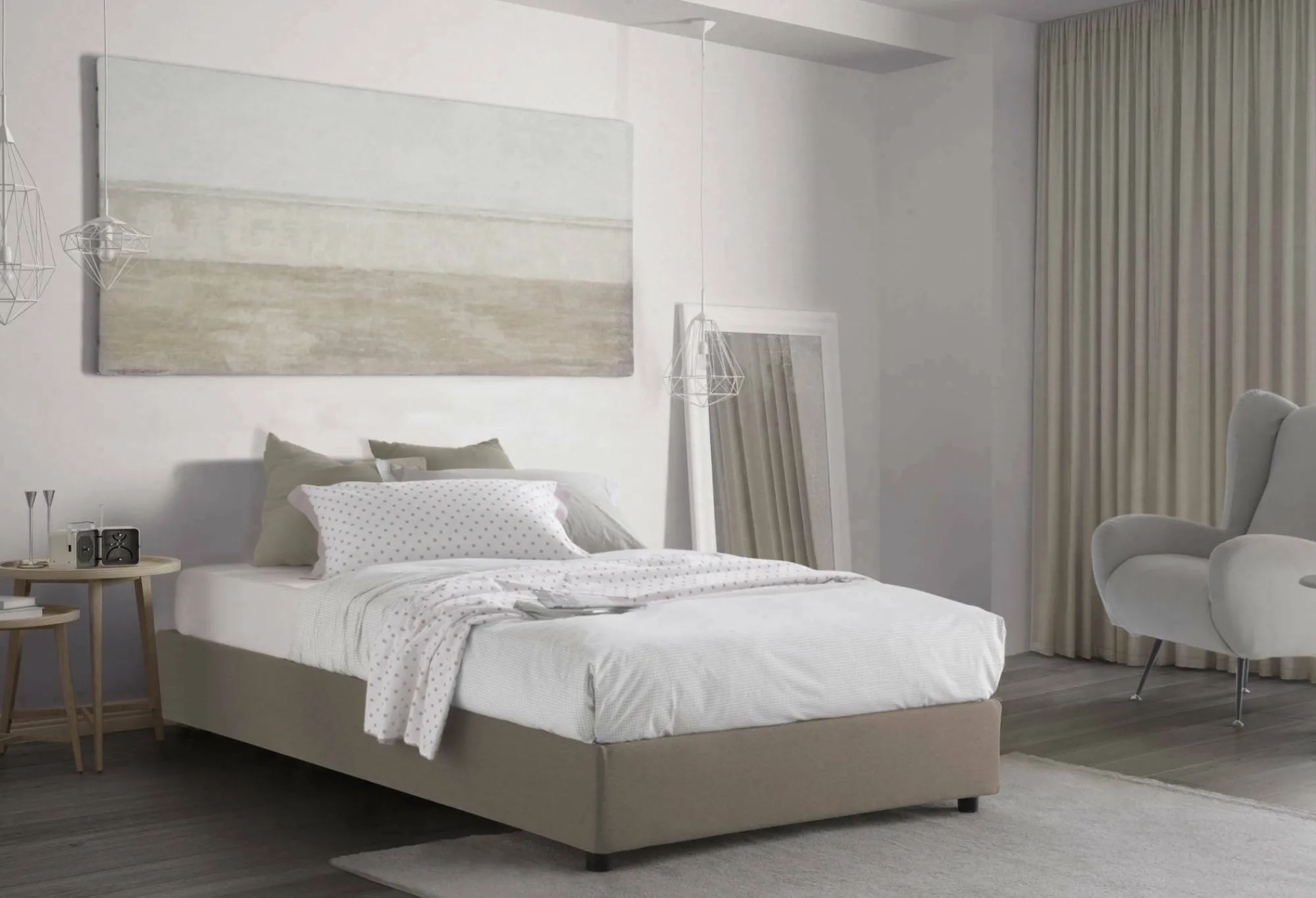 Letto piazza e mezza Abici, con materasso Cm 120x200 incluso,<Dmora Online