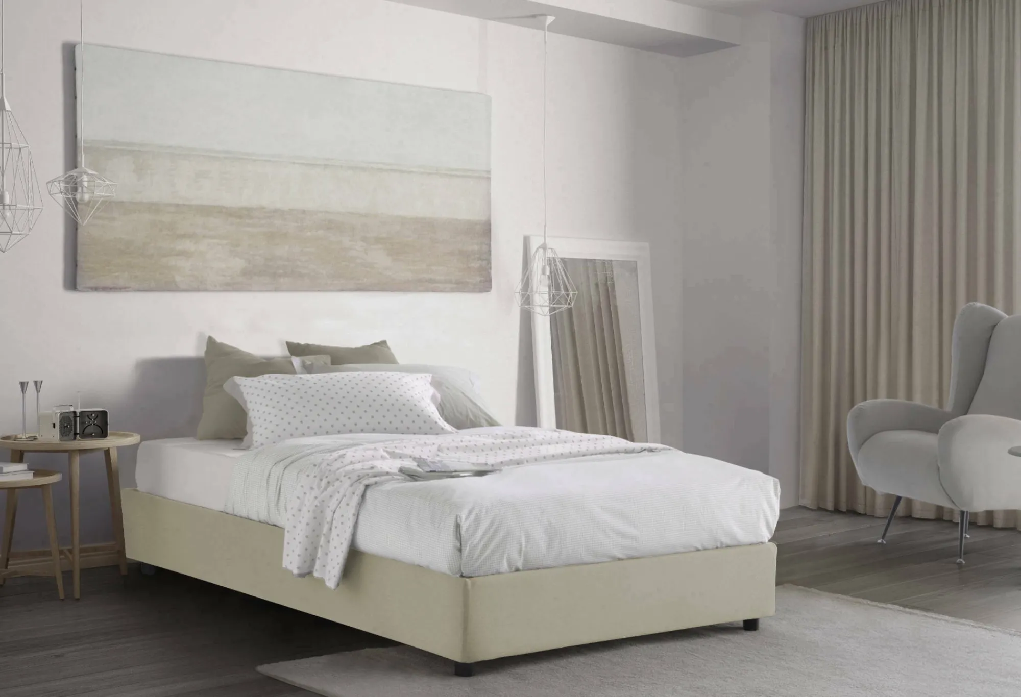 Letto piazza e mezza Abici, con materasso Cm 120x200 incluso,<Dmora New